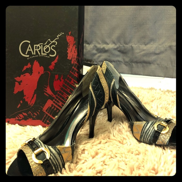 CARLOS SANTANA Roulette Peep-Toe Pumps - Picture 1 of 8